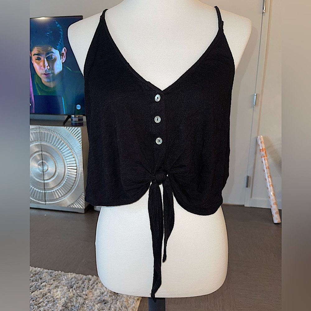 Black tank top that ties in the front Womens size M